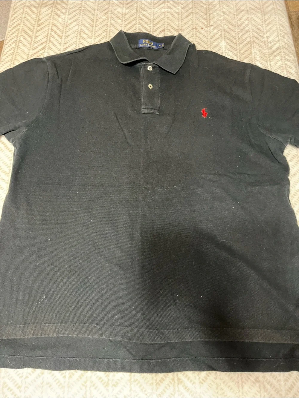 Polo by Ralph Lauren Black Polo with Red Pony Embroidery XL